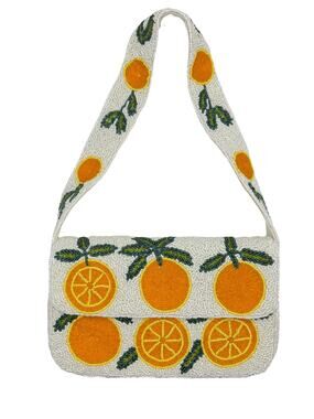 Orange Beaded Shoulder Bag